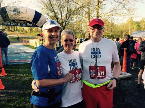 Me, Virginia and Doug before the Run at the Mill